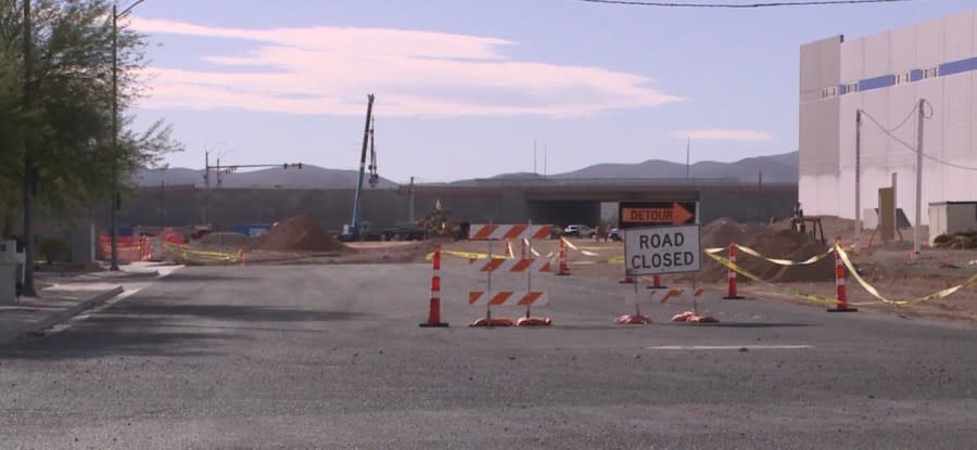 Clark County Commissioners break ground on new road project in southwest Las Vegas near Jones Boulevard and Blue Diamond Road. (Clark County)