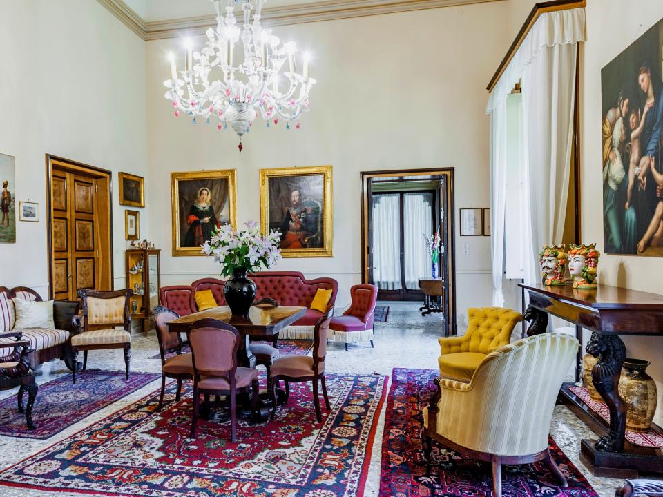 A room in the Castello Pennisi di Floristella, Acireale, Sicily, Italy