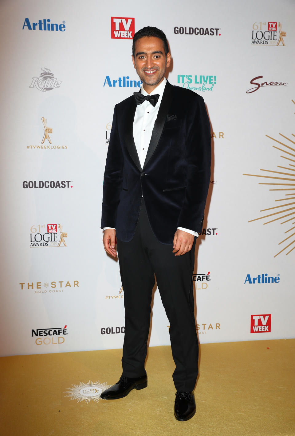 The Project host and Gold Logie nominee Waleed Aly on the red carpet. Photo: Getty