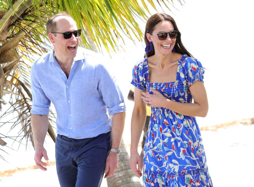 <p>In honor of the Queen's Platinum Jubilee, members of the British royal family set off on royal tours around the globe. The Duke and Duchess of Cambridge headed to a week-long tour of the Caribbean, visiting Belize, Jamaica, and the Bahamas. </p><p>The <a href="https://www.townandcountrymag.com/society/tradition/a39544357/prince-william-kate-middleton-caribbean-royal-tour-analysis/" rel="nofollow noopener" target="_blank" data-ylk="slk:tour's "charm offensive" did not quite work;elm:context_link;itc:0;sec:content-canvas" class="link ">tour's "charm offensive" did not quite work</a>, as the trip was marked by <a href="https://www.townandcountrymag.com/society/tradition/a39502317/prince-william-kate-middleton-reparations-slavery-jamaica-royal-tour/" rel="nofollow noopener" target="_blank" data-ylk="slk:calls for reparations;elm:context_link;itc:0;sec:content-canvas" class="link ">calls for reparations</a>, anti-monarchy <a href="https://www.townandcountrymag.com/society/tradition/a39514515/prince-william-kate-middleton-jamaica-protests-2022/" rel="nofollow noopener" target="_blank" data-ylk="slk:protests;elm:context_link;itc:0;sec:content-canvas" class="link ">protests</a>, and news that Jamaica is moving to remove the Queen as head of state. However, Will and Kate still put their best foot forward. Here, they're pictured visiting the Garifuna community in Belize.</p><p> <a class="link " href="https://www.townandcountrymag.com/society/tradition/g39477988/prince-william-kate-middleton-caribbean-royal-tour-2022-photos/" rel="nofollow noopener" target="_blank" data-ylk="slk:All the best photos from their Caribbean tour;elm:context_link;itc:0;sec:content-canvas">All the best photos from their Caribbean tour</a></p>