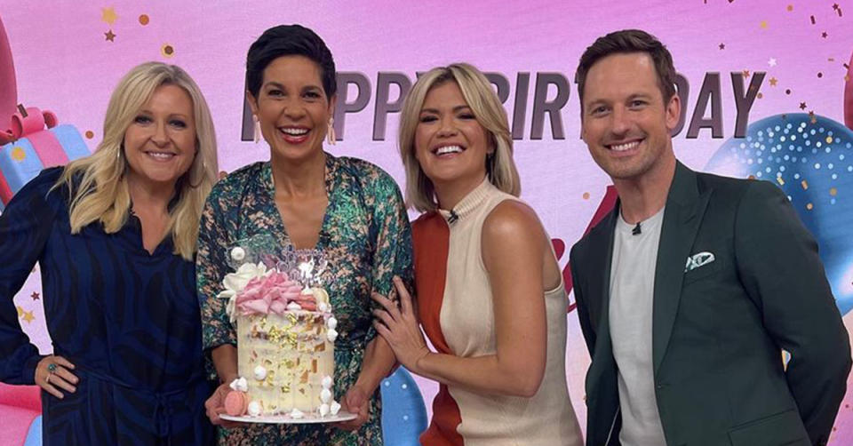 Studio 10 hosts Angela Bishop, Narelda Jacobs, Sarah Harris and Tristan MacManus. Photo: Channel 10.