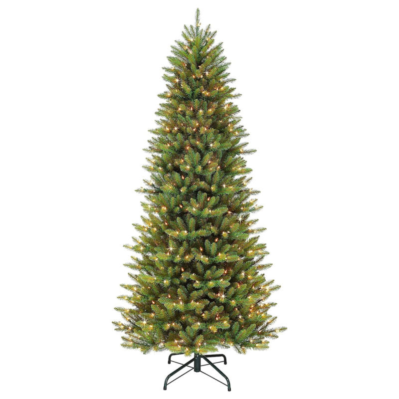 <p>Amazon</p><p>Many people opt for a tree with a slim design like this one that still stands at 6.5 feet tall with full branches, but doesn’t take up a ton of space. It weighs just 21 pounds and takes mere minutes to set up.</p>