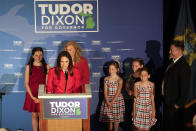 Republican gubernatorial candidate Tudor Dixon speaks at a primary election party in Grand Rapids, Mich., Tuesday, Aug. 2, 2022. (AP Photo/Paul Sancya)
