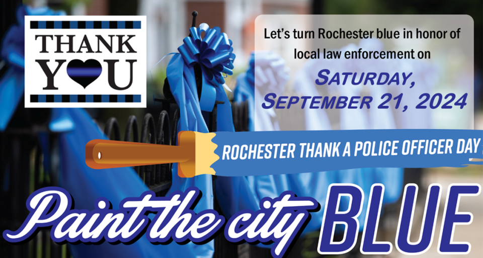 Community members, local businesses, and residents are encouraged to show their appreciation for the Rochester NH Police Department by putting up decorations, signs, or making thank you cards throughout the month of September.