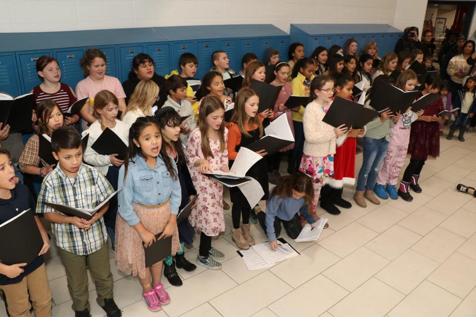 Members of the Eastwood Singers choir perform Nov. 20 for the Sturgis Public Schools Board of Education at Eastwood Elementary School.