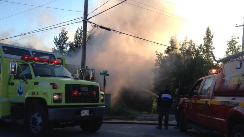 Firefighters battle blaze at furniture warehouse in Labrador