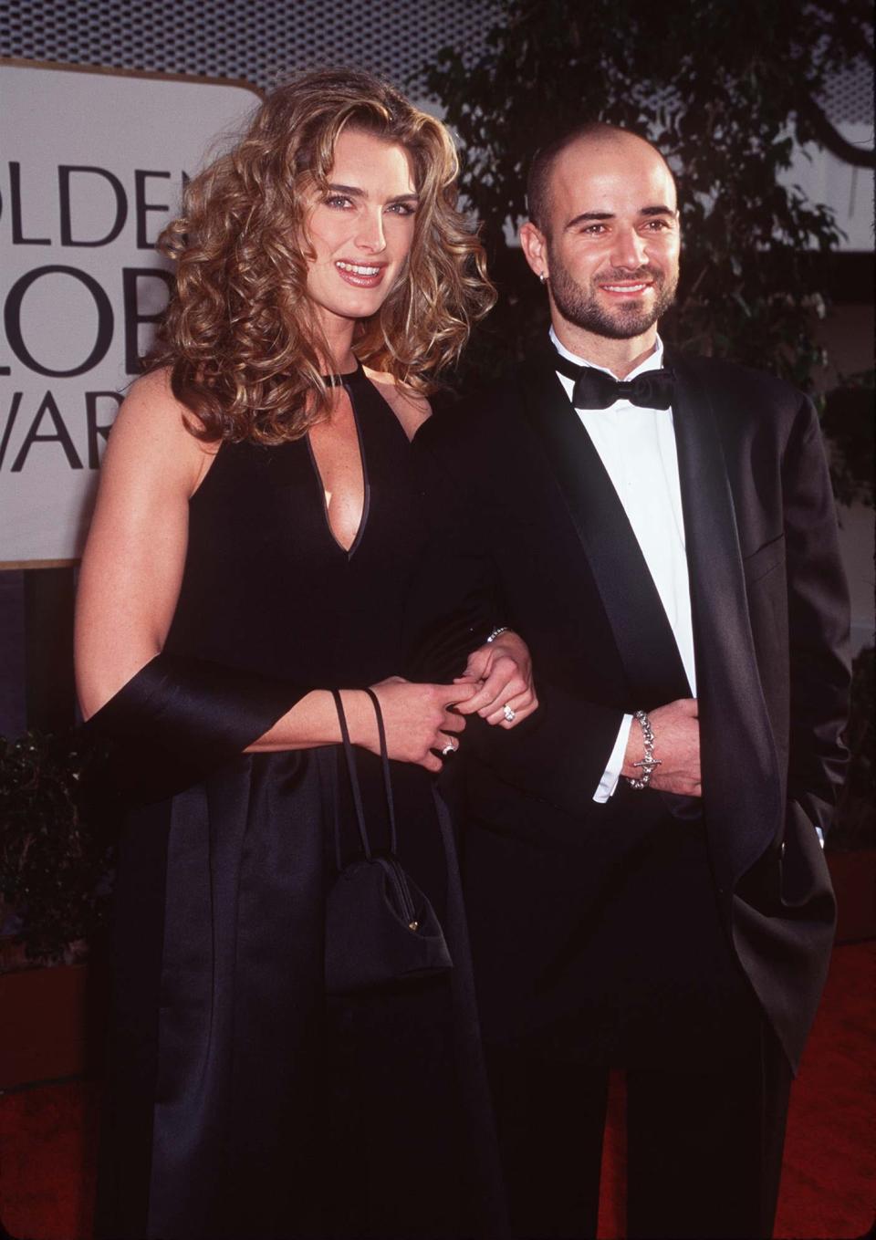 Brooke Shields and Andre Agassi during the 54th Annual Golden Globe Awards at Beverly Hilton Hotel in Beverly Hills, California, United States.