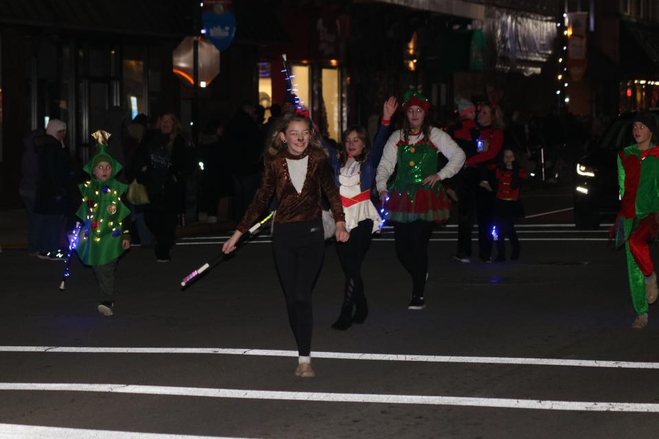 The city holiday market and parade was held in downtown Fremont on Saturday. The emcee for the event was Gary Kaltenbach.