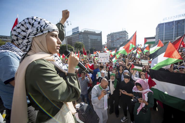 Manifestación en solidaridad con el pueblo palestino llamada 