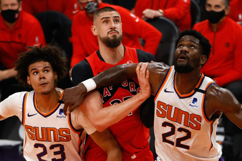 Alex Len failed to make an impact in limited action with the Raptors. (Photo by Christian Petersen/Getty Images)