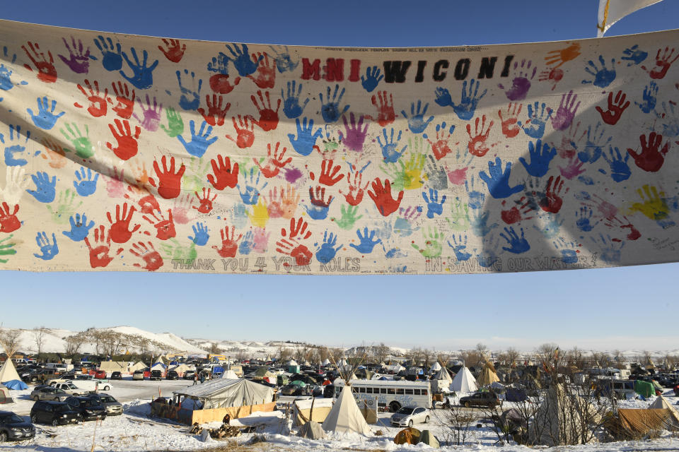The encampment at Oceti Sakowin camp on the Standing Rock Sioux Reservation&nbsp;had grown to thousands of people.