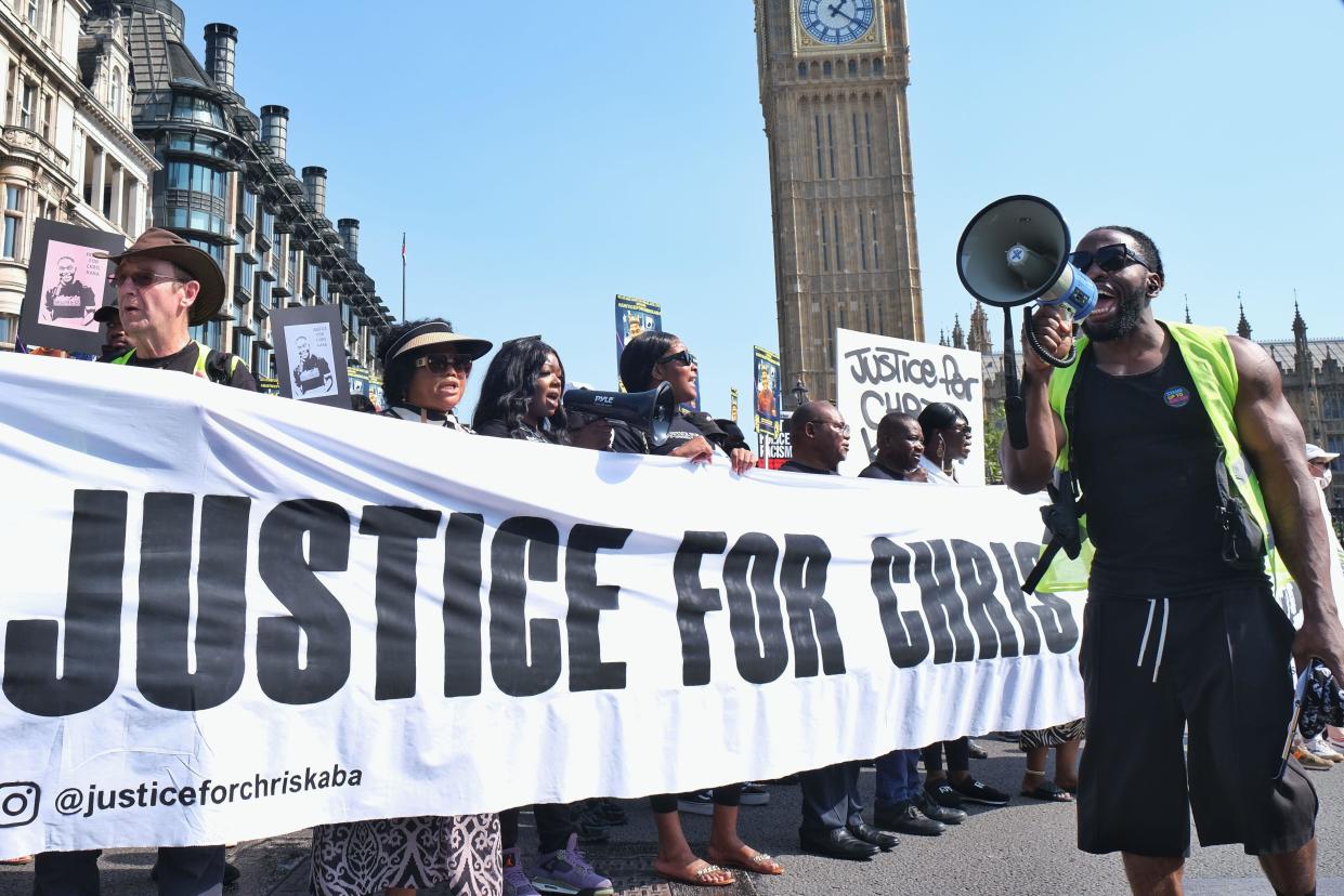 London, UK. 9th September, 2023. Chris Kaba's family and friends were joined by activists to march on the one-year anniversary of his death after he was fatally shot by an armed Metropolitan police officer, following a pursuit in an unmarked police vehicle in south London.  His family seek accountability for the police officer's actions and a charging decision by the Crown Prosecution System (CPS), frustrated by the delays. Credit: Eleventh Hour Photography/Alamy Live News