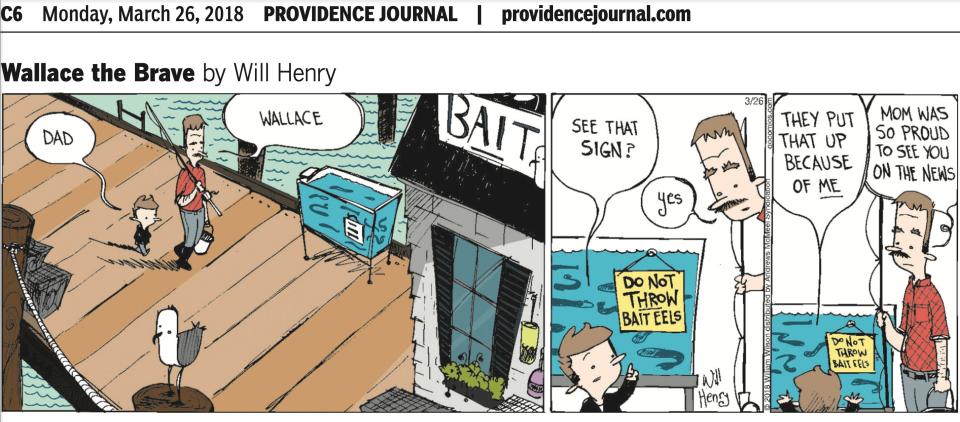 The Providence Journal debuted "Wallace the Brave" with this strip on March 26, 2018, replacing "The Amazing Spider-Man" by Stan Lee.