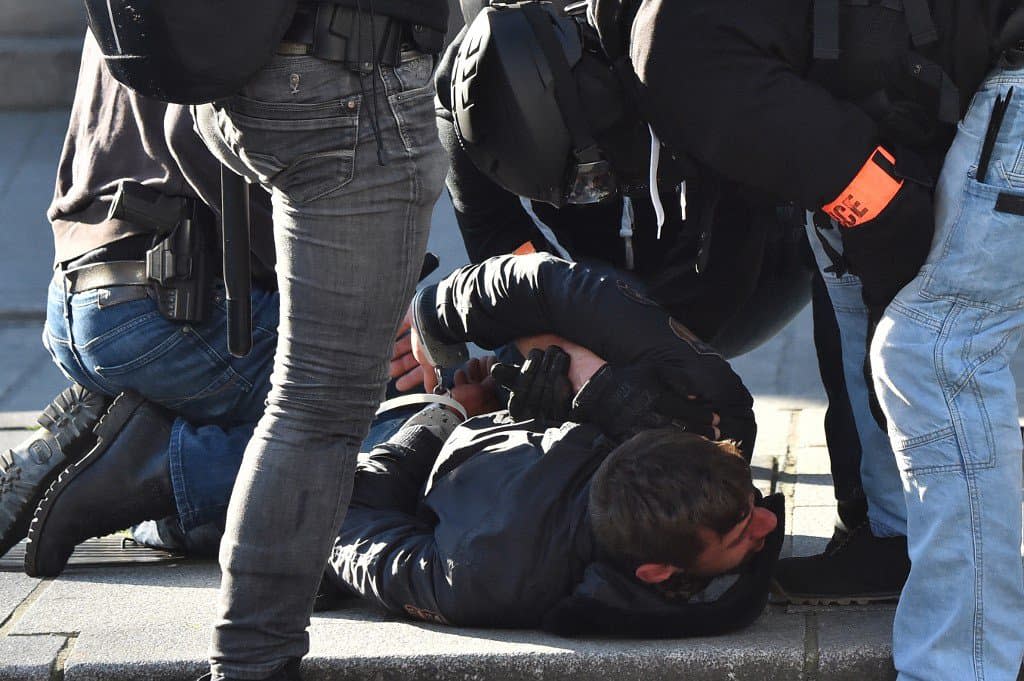 Une interpellation de police à Rennes, le 23 février 2019. - LOIC VENANCE