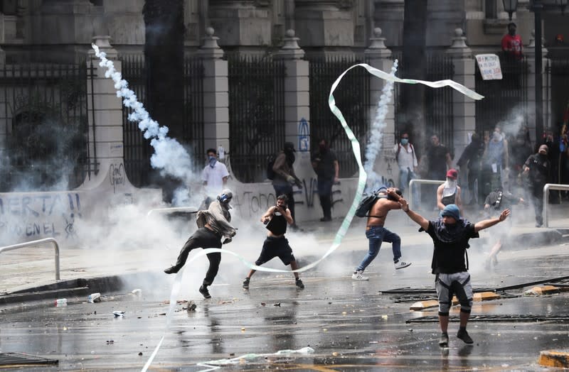 Protest against Chile's state economic model in Santiago