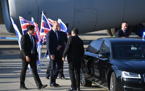 The Duke of Cambridge meeting delegates in Israel before he is whisked away in the black Audi - Credit: Joe Giddens/PA