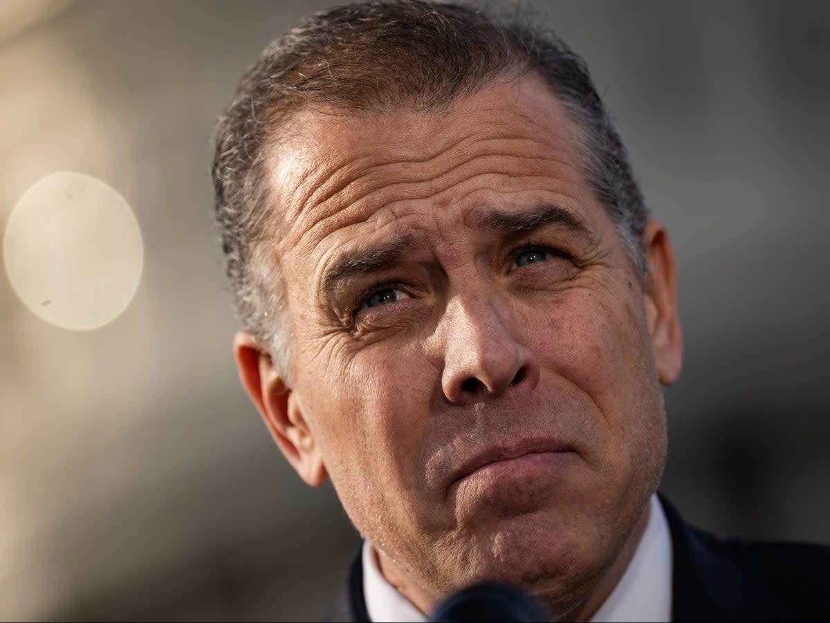 Hunter Biden speaks to reporters outside the US Capitol in December 2023 (Drew Angerer/Getty Images)