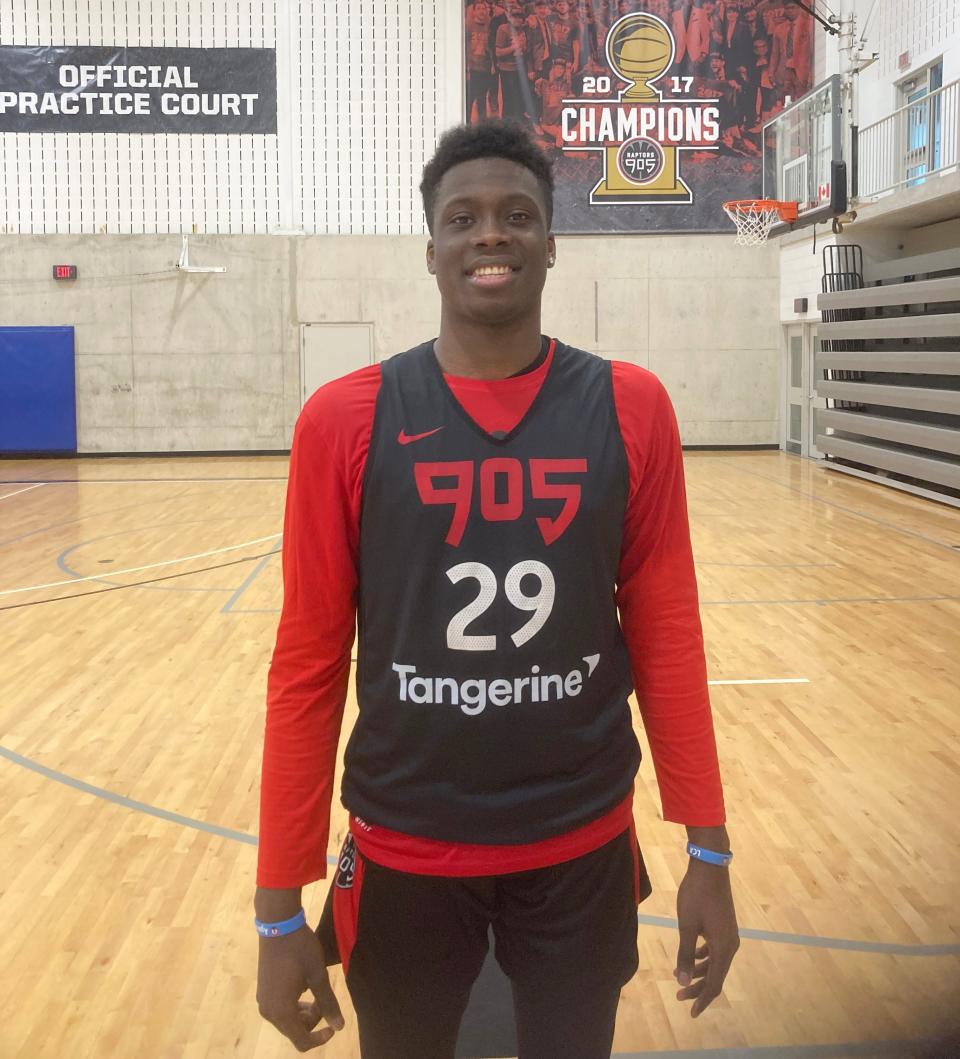 Alex Antetokounmpo, Dominican High School alumnus and current Raptors 905 player in Mississauga, Ontario on December 1, 2021. Antetokounmpo is a rookie for the G League affiliate of the Toronto Raptors.