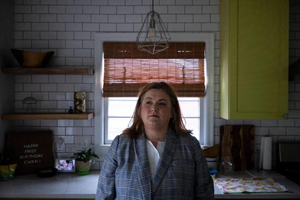 Kentucky State Rep. Lindsey Burke, D – Lexington, is photographed at her home in Lexington, Ky., on Wednesday, April 10, 2024.