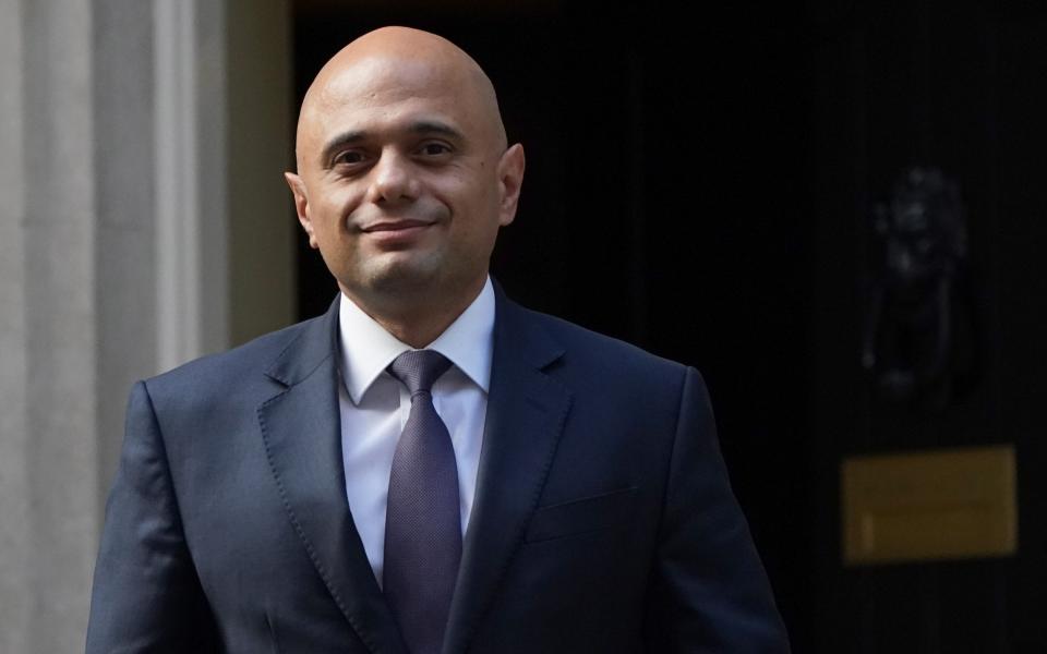 Sajid Javid in Downing Street - PA