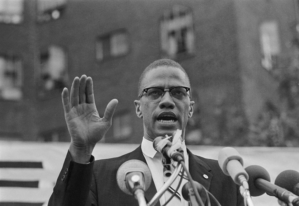 Malcolm X giving a speech