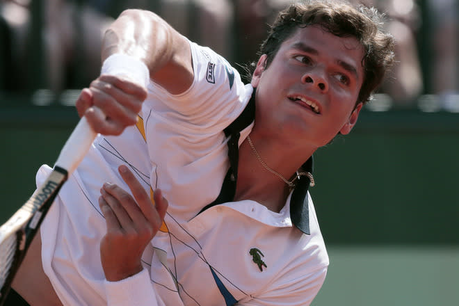 Canada's Milos Raonic Serves AFP/Getty Images