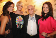 NASHVILLE, TN - SEPTEMBER 13: Country Sister Trio The McClymonts, Sam McClymont, Mollie McClymont, George Jones and Brooke McClymont attend George Jones' 80th birthday party at Rippy's Bar & Grill on September 13, 2011 in Nashville, Tennessee. (Photo by Rick Diamond/Getty Images)