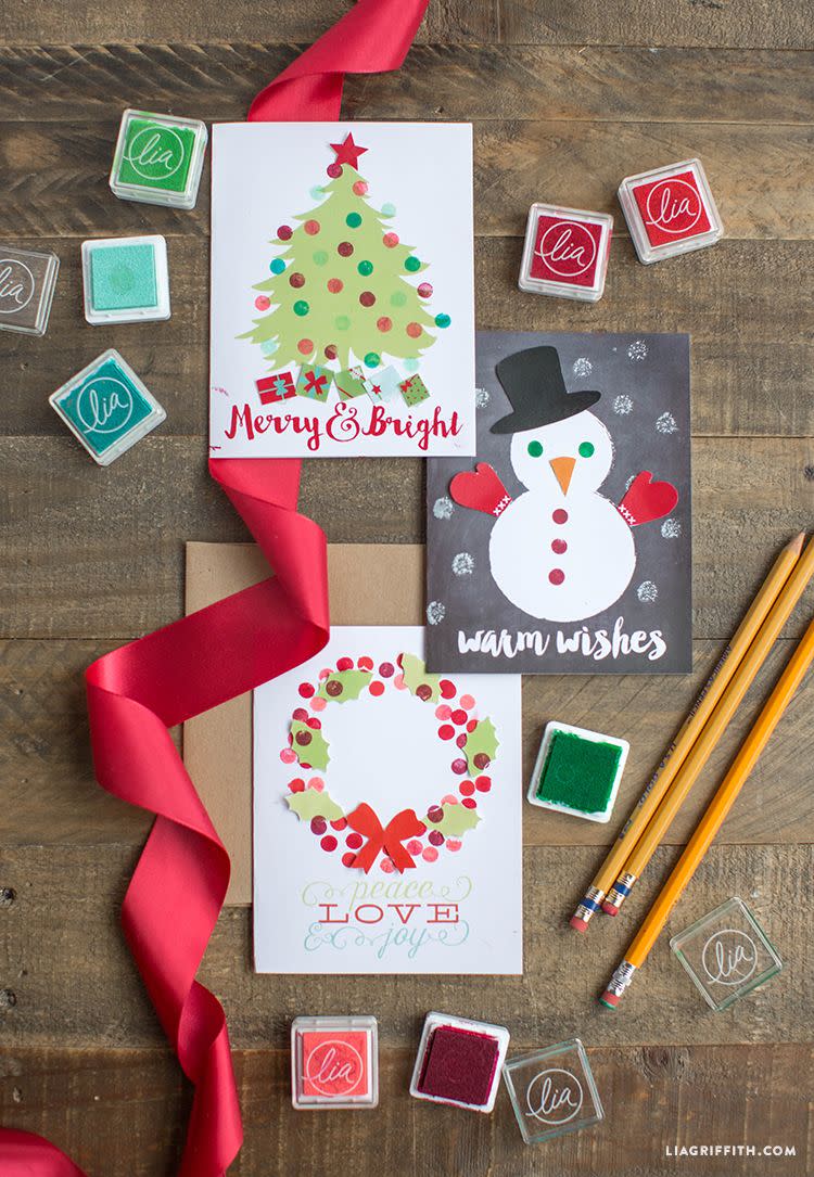 Eraser Stamp Holiday Cards