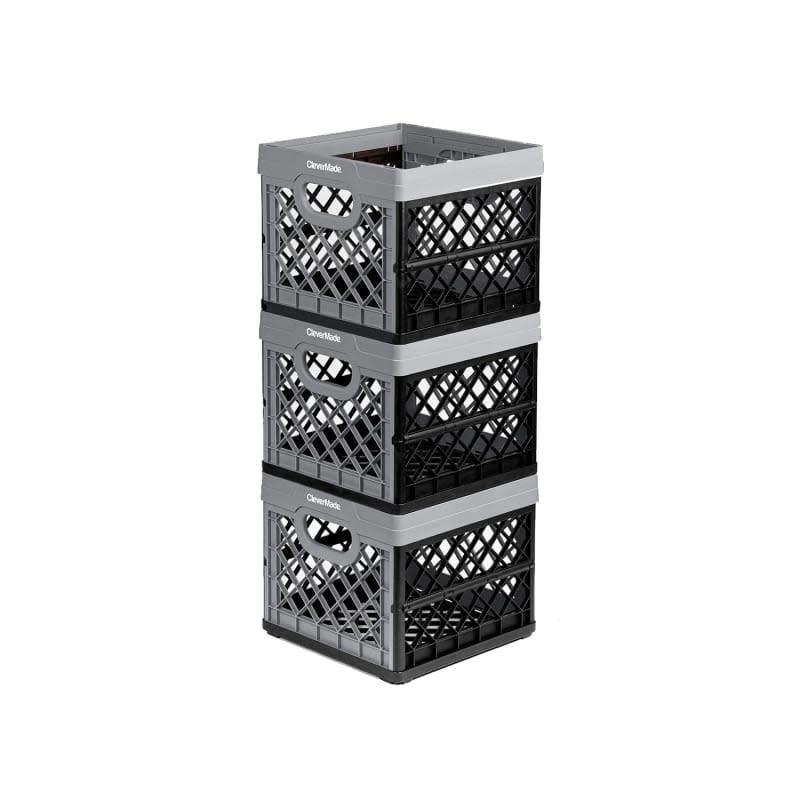 CleverMade Collapsible Milk Crate - 3 Pack