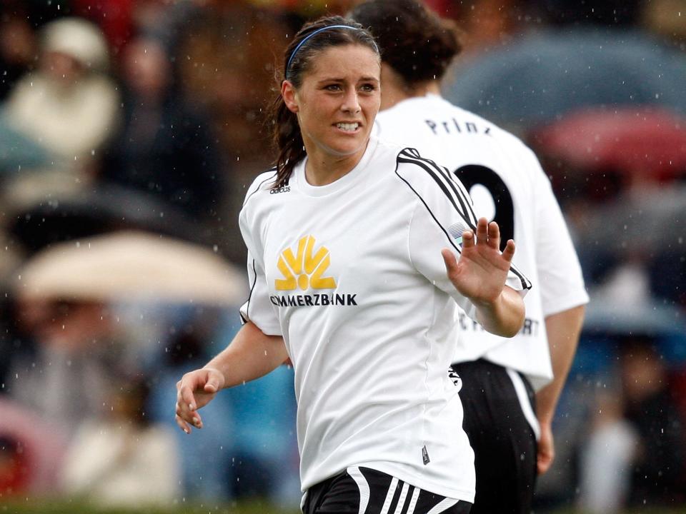 Ali Krieger suits up for 1. FFC Frankfurt in Germany's Bundesliga.