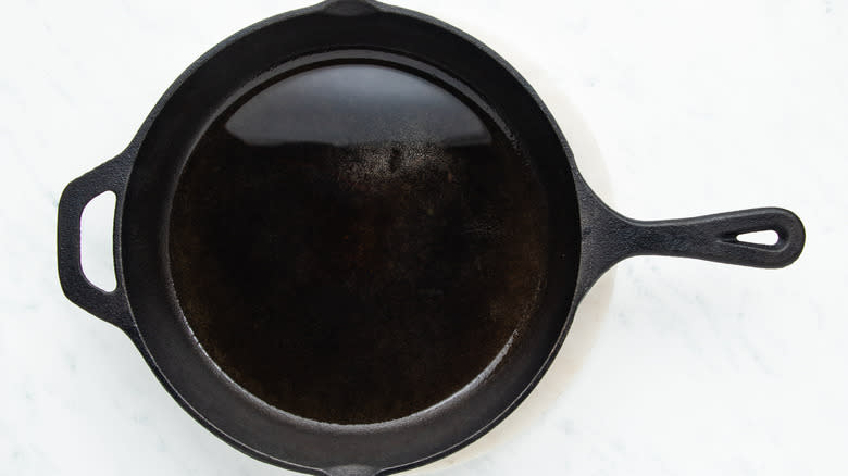 Oil heating in skillet