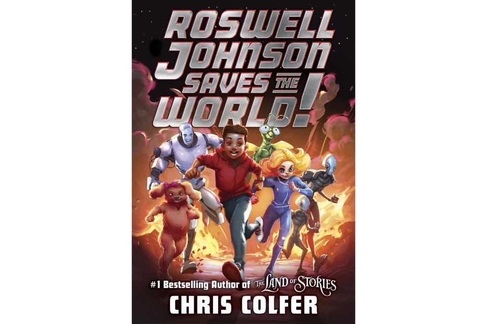 This cover image released by Little, Brown Books for Young Readers shows "Roswell Johnson Saves the World" by Chris Colfer, releasing on June 4. (Little, Brown Books for Young Readers via AP)