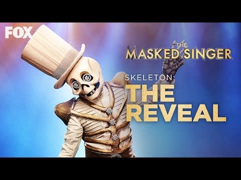 <p><strong>The Masked Singer: </strong>Paul Shaffer</p><p><strong>Date of Reveal:</strong> October 16</p><p>There's no doubt about it: The Skeleton put up a good fight in the competition. But his cover of Jet's "Are You Gonna Be My Girl?" was overshadowed by the Thingamajig, Butterfly, Black Widow, Flamingo, and Leopard's stunning performances. In the last few minutes of the episode, Nick Cannon revealed the sad news that the Skeleton had received the least number of votes. Of course, that didn't stop Paul Shaffer from flashing a big smile when he was revealed to the audience and judges.</p><p><a href="https://www.youtube.com/watch?v=jXftDp5c0d0" rel="nofollow noopener" target="_blank" data-ylk="slk:See the original post on Youtube;elm:context_link;itc:0;sec:content-canvas" class="link ">See the original post on Youtube</a></p><p><a href="https://www.youtube.com/watch?v=jXftDp5c0d0" rel="nofollow noopener" target="_blank" data-ylk="slk:See the original post on Youtube;elm:context_link;itc:0;sec:content-canvas" class="link ">See the original post on Youtube</a></p><p><a href="https://www.youtube.com/watch?v=jXftDp5c0d0" rel="nofollow noopener" target="_blank" data-ylk="slk:See the original post on Youtube;elm:context_link;itc:0;sec:content-canvas" class="link ">See the original post on Youtube</a></p><p><a href="https://www.youtube.com/watch?v=jXftDp5c0d0" rel="nofollow noopener" target="_blank" data-ylk="slk:See the original post on Youtube;elm:context_link;itc:0;sec:content-canvas" class="link ">See the original post on Youtube</a></p><p><a href="https://www.youtube.com/watch?v=jXftDp5c0d0" rel="nofollow noopener" target="_blank" data-ylk="slk:See the original post on Youtube;elm:context_link;itc:0;sec:content-canvas" class="link ">See the original post on Youtube</a></p><p><a href="https://www.youtube.com/watch?v=jXftDp5c0d0" rel="nofollow noopener" target="_blank" data-ylk="slk:See the original post on Youtube;elm:context_link;itc:0;sec:content-canvas" class="link ">See the original post on Youtube</a></p><p><a href="https://www.youtube.com/watch?v=jXftDp5c0d0" rel="nofollow noopener" target="_blank" data-ylk="slk:See the original post on Youtube;elm:context_link;itc:0;sec:content-canvas" class="link ">See the original post on Youtube</a></p><p><a href="https://www.youtube.com/watch?v=jXftDp5c0d0" rel="nofollow noopener" target="_blank" data-ylk="slk:See the original post on Youtube;elm:context_link;itc:0;sec:content-canvas" class="link ">See the original post on Youtube</a></p><p><a href="https://www.youtube.com/watch?v=jXftDp5c0d0" rel="nofollow noopener" target="_blank" data-ylk="slk:See the original post on Youtube;elm:context_link;itc:0;sec:content-canvas" class="link ">See the original post on Youtube</a></p><p><a href="https://www.youtube.com/watch?v=jXftDp5c0d0" rel="nofollow noopener" target="_blank" data-ylk="slk:See the original post on Youtube;elm:context_link;itc:0;sec:content-canvas" class="link ">See the original post on Youtube</a></p><p><a href="https://www.youtube.com/watch?v=jXftDp5c0d0" rel="nofollow noopener" target="_blank" data-ylk="slk:See the original post on Youtube;elm:context_link;itc:0;sec:content-canvas" class="link ">See the original post on Youtube</a></p><p><a href="https://www.youtube.com/watch?v=jXftDp5c0d0" rel="nofollow noopener" target="_blank" data-ylk="slk:See the original post on Youtube;elm:context_link;itc:0;sec:content-canvas" class="link ">See the original post on Youtube</a></p>