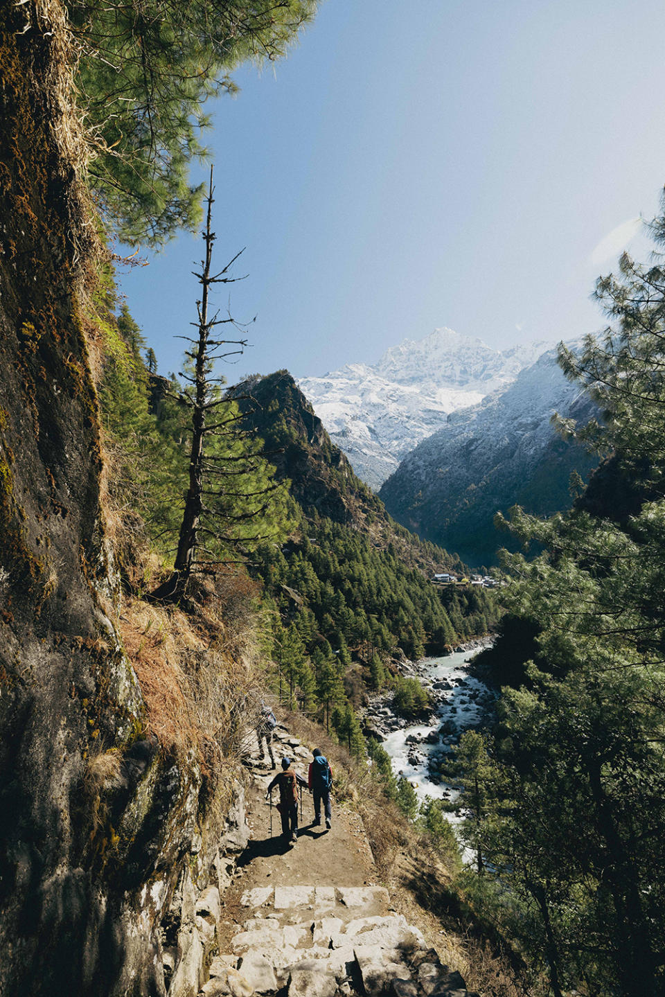 Trekking from Tengboche to Pangboche along Nepal’s Dudh Kosi River