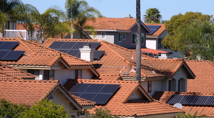 Solar panels on rooftops in California, an increasingly common sight, solar stocks