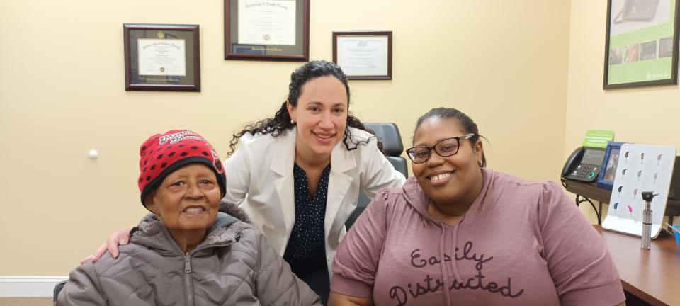 Martha Mooney, Dr. Kristen Weinbaum and Emani Lewis.