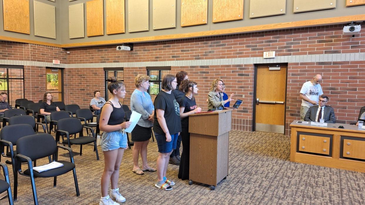 Appearing before the Gaylord City Council Monday night were members of RISE: Otsego Substance Free Coalition. They received approval to do a mural project on the side of the Creative Pursuits building overlooking Claude Shannon Park in the downtown.