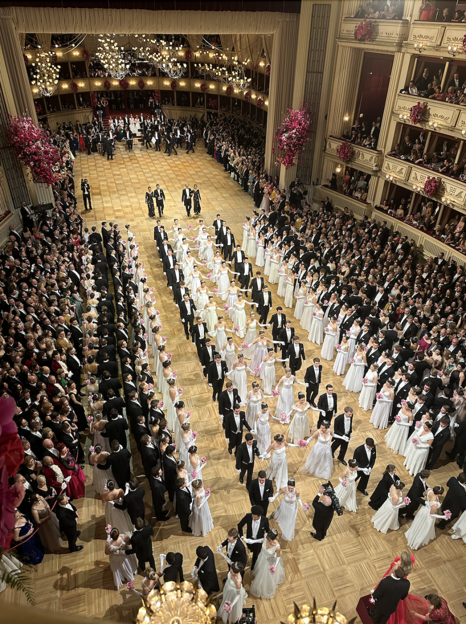 a high angle view of people in a library