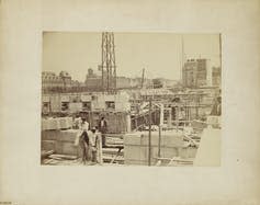 A photograph of a construction site in Paris.