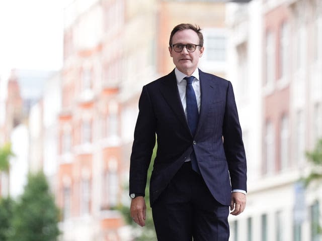 Conservative leadership candidate Tom Tugendhat arrives at BBC Broadcasting House in London, to appear on the BBC One current affairs programme, Sunday with Laura Kuenssberg. Pictur