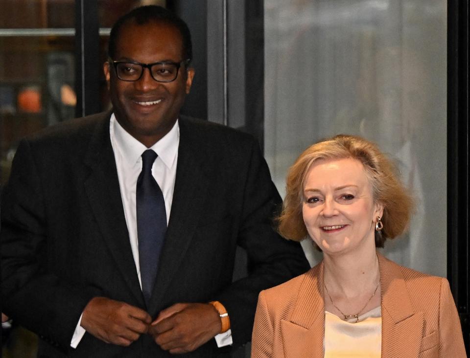 Liz Truss and chancellor Kwasi Kwarteng have so far not ruled out a real-terms cut to benefits. (AFP/Getty)