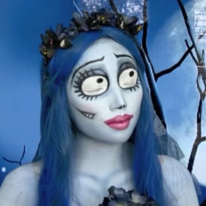 Maquillage Halloween : Corps Bride des "Noces funèbres" de Tim Burton