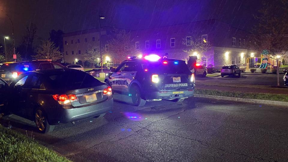 PHOTO: Buffalo police investigate a shooting on May 4, 2024, that left a 14-year-old girl dead and five other teenagers wounded at a parking lot on Jefferson Avenue. (WKBW)