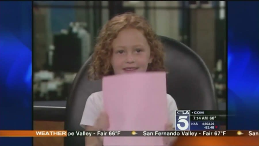 Sam Rubin’s eldest daughter Perry reporting on the KTLA 5 Morning News.