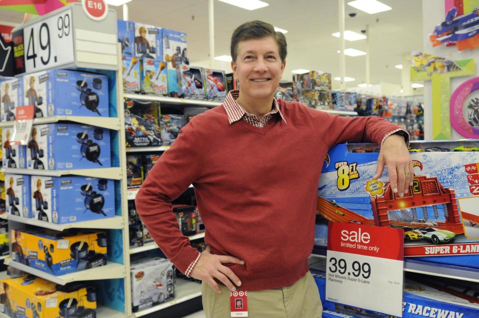 Target CEO Gregg Steinhafel with merchandise at the Black Friday store opening on Thursday, Nov. 22, 2012 in Bloomington, Minn. (Janet Hostetter/AP images for Target)