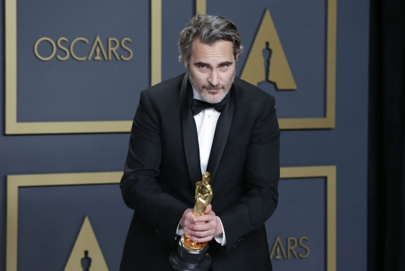 Joaquin Phoenix attends the Academy Awards in 2020. File Photo by John Angelillo/UPI