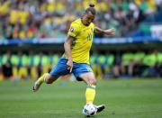 Zlatan Ibrahimovic in action for Sweden