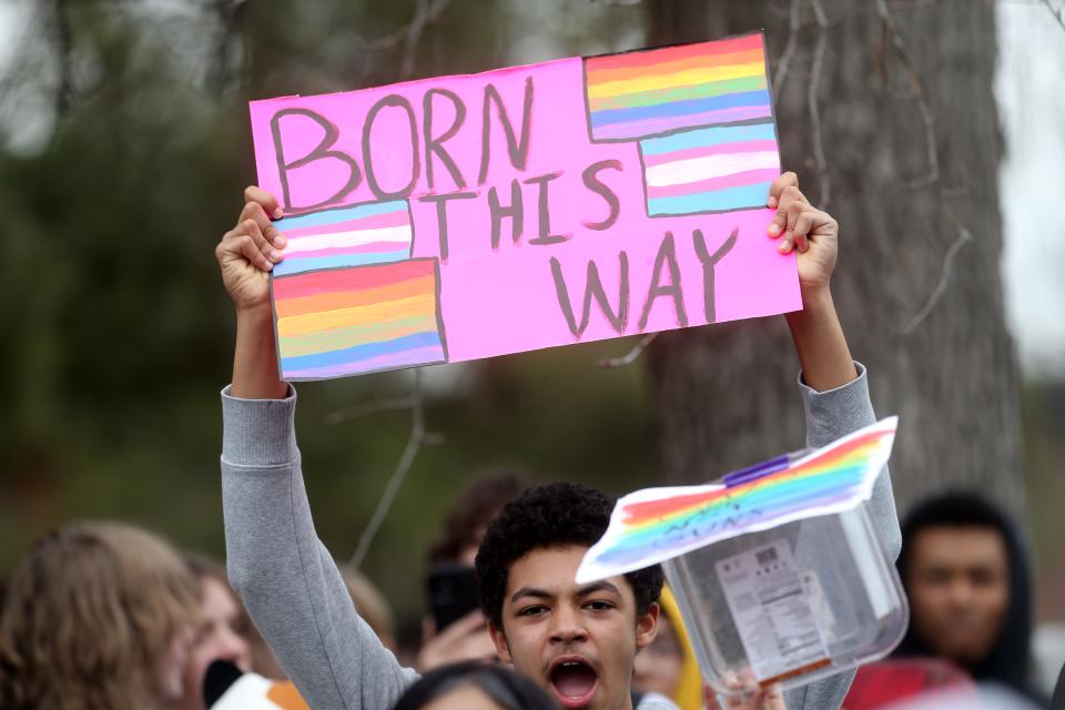 Students at Atherton High School held a protest against the new “Kentucky Don’t Say Gay/Trans”  bill by walking out of school. Feb. 14, 2023