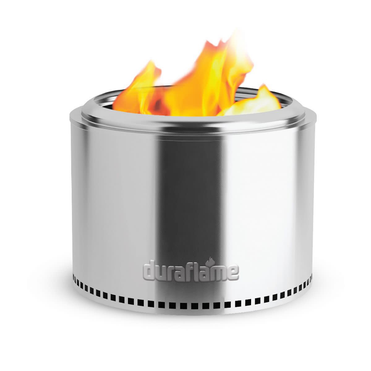 product shot of duraflame stainless steel smokeless fire put 19 inches