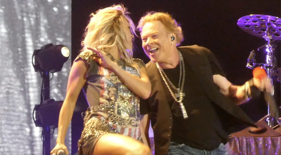 Carrie Underwood and Axl Rose at the Stagecoach Festival - Credit: Chris WIllman/Variety